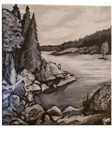 Grayscale Lake